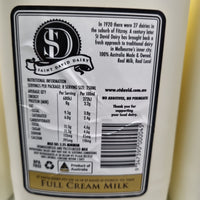 St Davids full cream Milk 2L