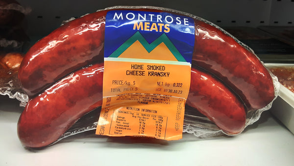 Montrose Meats Home Smoked Cheese Kransky 2Pack