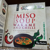 Japanese style miso soup wakame and chilli 4 sachets