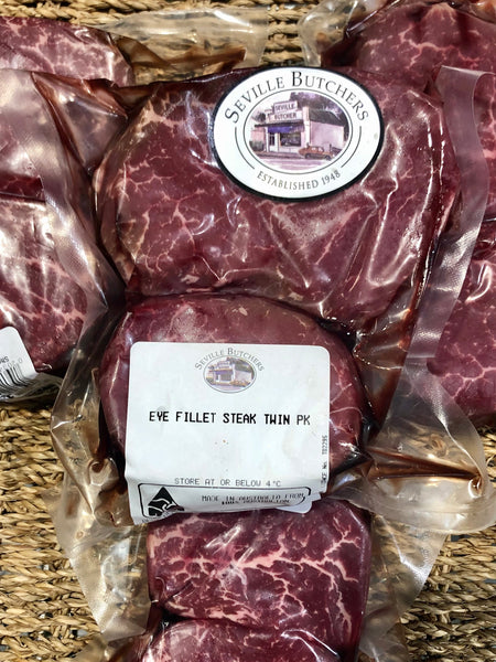 Beef Aged eye fillet steaks twin pack