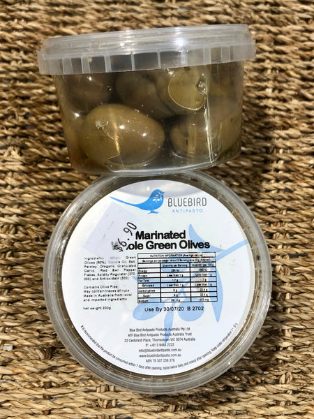 Bluebird Antipasto Marinated Whole Green Olives 200g