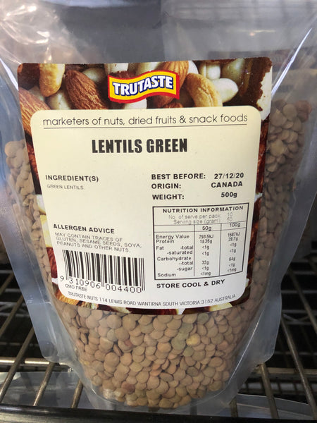 Trutaste Lentils Green 500g